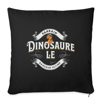 Parrain Dinosaure le danseur ultime t-shirt - Housse de coussin décorative 45 x 45 cm - noir - Devant