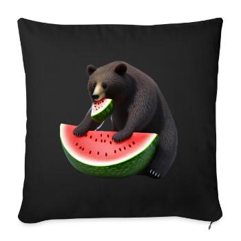 Ours à la pastèque - Housse de coussin décorative 45 x 45 cm - noir - Devant
