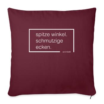 spitze winkel. schmutzige ecken. - Sofakissenbezug 45 x 45 cm - Burgunderrot - Vorne