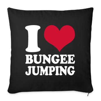 I Love Bungee Jumping - Sofa pillowcase 17,3'' x 17,3'' (45 x 45 cm) - black - Front