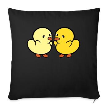 Duckie and Duck YAY - Sofa pillowcase 17,3'' x 17,3'' (45 x 45 cm) - black - Front