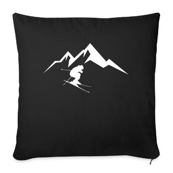 Ski ski ski motif pour skieurs - Housse de coussin décorative 45 x 45 cm - noir - Devant