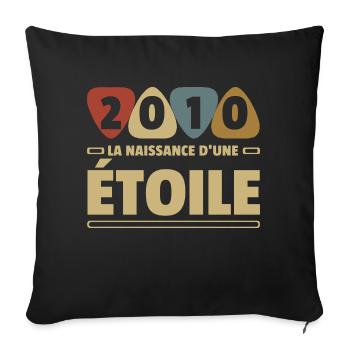 2010 année de naissance / anniversaire année 2010 - Housse de coussin décorative 45 x 45 cm - noir - Devant