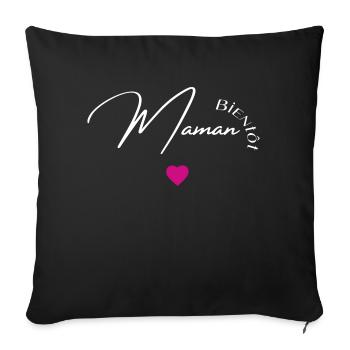 Bientôt maman - Housse de coussin décorative 45 x 45 cm - noir - Devant