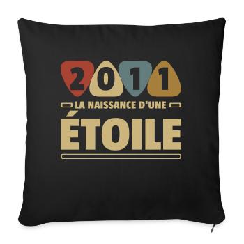2011 date de naissance / anniversaire année 2011 - Housse de coussin décorative 45 x 45 cm - noir - Devant