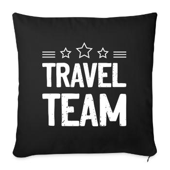 Travel Team Travel Holidays - Sofa pillowcase 17,3'' x 17,3'' (45 x 45 cm) - black - Front