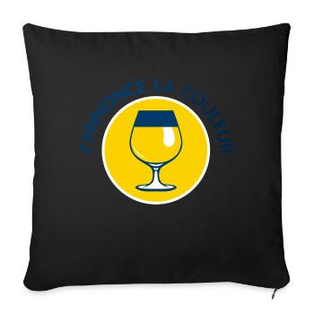 annonce couleur jaune ricar apero alcool humour 30 - Housse de coussin décorative 45 x 45 cm - noir - Devant
