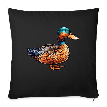 A very beautiful duck as a feathered poultry - Sofa pillowcase 17,3'' x 17,3'' (45 x 45 cm) - black - Front