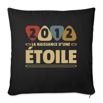 2012 date de naissance / anniversaire année 2012 - Housse de coussin décorative 45 x 45 cm - noir - Devant