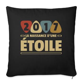 2017 date de naissance / anniversaire année 2017 - Housse de coussin décorative 45 x 45 cm - noir - Devant