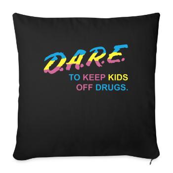Atlanta Darius ose empêcher les enfants de se droguer. Refuser - Housse de coussin décorative 45 x 45 cm - noir - Devant