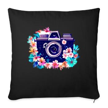 Photographer Camera Funny Photographing Photographer - Sofa pillowcase 17,3'' x 17,3'' (45 x 45 cm) - black - Front