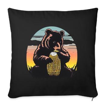 Corn cob bear in sunset - Sofa pillowcase 17,3'' x 17,3'' (45 x 45 cm) - black - Front