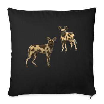 Wildhunde - Sofakissenbezug 45 x 45 cm - Schwarz - Vorne