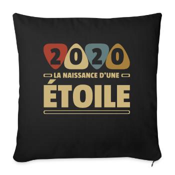 2020 date de naissance / anniversaire année 2020 - Housse de coussin décorative 45 x 45 cm - noir - Devant