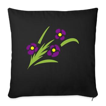 fleurs en épi - Housse de coussin décorative 45 x 45 cm - noir - Devant