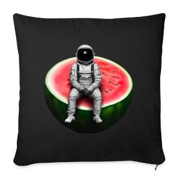 Astronaute sur pastèque - Housse de coussin décorative 45 x 45 cm - noir - Devant