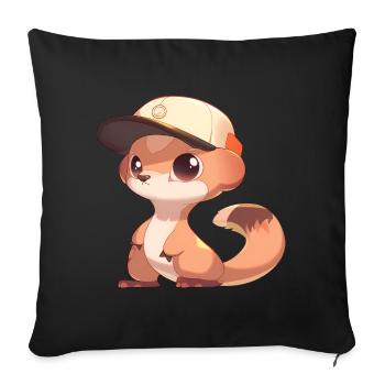 Cute Mongoose - Sofa pillowcase 17,3'' x 17,3'' (45 x 45 cm) - black - Front