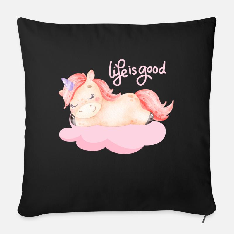 Einhorn - Sofakissenbezug 45 x 45 cm - Schwarz