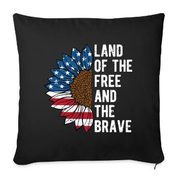 Land of the Free and the Brave Proud American - Sofa pillowcase 17,3'' x 17,3'' (45 x 45 cm) - black - Front