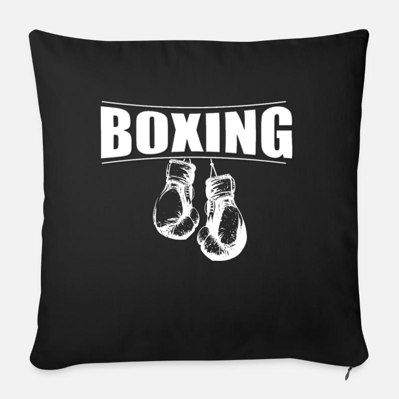 boxing mit handschuhe - Sofakissenbezug 45 x 45 cm - Schwarz