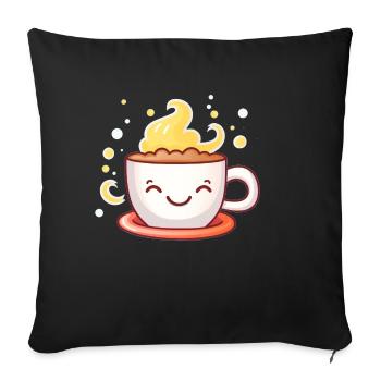 Kaffee Tasse - Sofakissenbezug 45 x 45 cm - Schwarz - Vorne