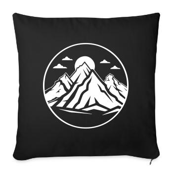 Mountains Nature Mountains Silhouette - Sofa pillowcase 17,3'' x 17,3'' (45 x 45 cm) - black - Front