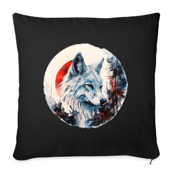 Wolf - Sofa pillowcase 17,3'' x 17,3'' (45 x 45 cm) - black - Front