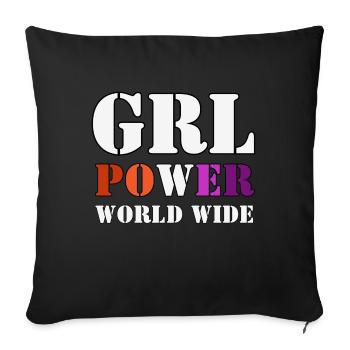 Girl Power - Sofa pillowcase 17,3'' x 17,3'' (45 x 45 cm) - black - Front