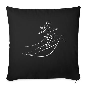 Surfer Surfing Surfing Holiday Gift - Sofa pillowcase 17,3'' x 17,3'' (45 x 45 cm) - black - Front