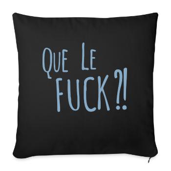 What the fuck en Français - Sofa pillowcase 17,3'' x 17,3'' (45 x 45 cm) - black - Front