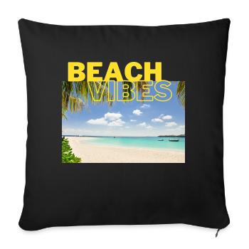 Beach 25 - Sofakissenbezug 45 x 45 cm - Schwarz - Vorne