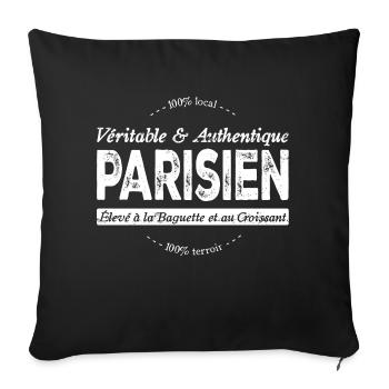 Parisien de Paris - Housse de coussin décorative 45 x 45 cm - noir - Devant