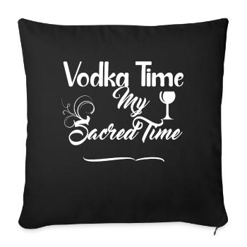 Vodka Time Design - Boisson alcoolisée - Housse de coussin décorative 45 x 45 cm - noir - Devant