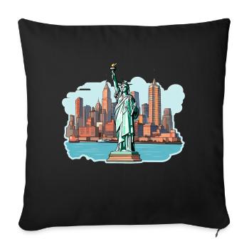 NY City - Sofa pillowcase 17,3'' x 17,3'' (45 x 45 cm) - black - Front
