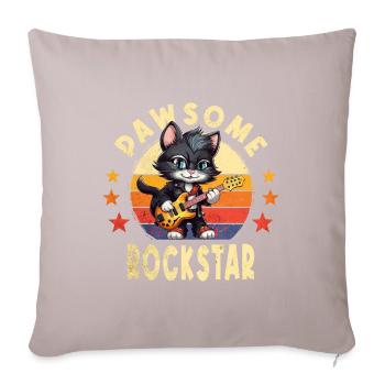 Cat Animal Electric Guitar Guitarist Pawsome Rock Star - Sofa pillowcase 17,3'' x 17,3'' (45 x 45 cm) - light taupe - Front