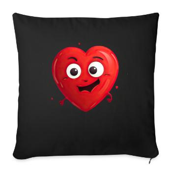 Cheerful heart - Sofa pillowcase 17,3'' x 17,3'' (45 x 45 cm) - black - Front