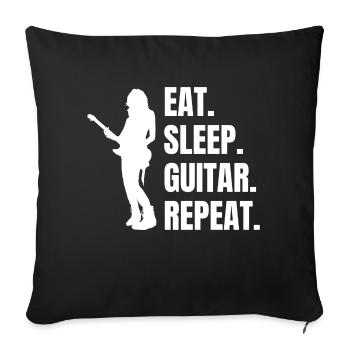 Plucked instrument Guitar Guitarist Musical Instrument - Sofa pillowcase 17,3'' x 17,3'' (45 x 45 cm) - black - Front