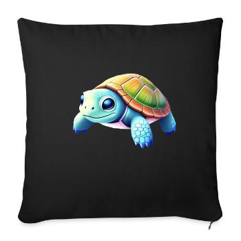 Schildkröte - Sofakissenbezug 45 x 45 cm - Schwarz - Vorne