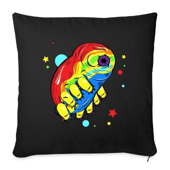 Rainbow Tardigrade - Sofa pillowcase 17,3'' x 17,3'' (45 x 45 cm) - black - Front