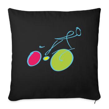 Radfahrer - Sofakissenbezug 45 x 45 cm - Schwarz - Vorne