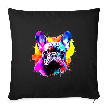 Frenchie, Bully, Bouledogue français, Cadeau - Housse de coussin décorative 45 x 45 cm - noir - Devant