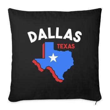 Conception de carte Dallas Texas pour les fiers Dallasites - Housse de coussin décorative 45 x 45 cm - noir - Devant