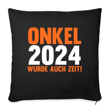 Werdender Onkel 2039 - Sofakissenbezug 45 x 45 cm - Schwarz - Vorne