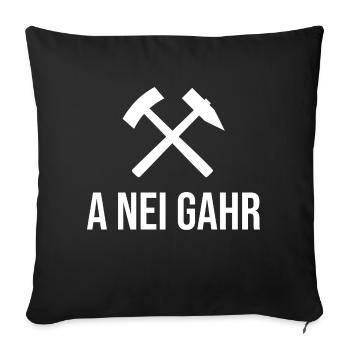 Erzgebirge a nei gahr - Sofakissenbezug 45 x 45 cm - Schwarz - Vorne