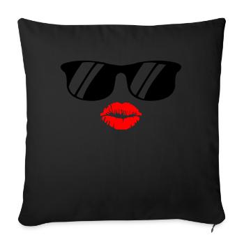 kiss face - Sofakissenbezug 45 x 45 cm - Schwarz - Vorne