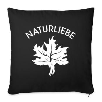 Nature Love Leaf Forest Nature Conservation Symbol Logo Icon - Sofa pillowcase 17,3'' x 17,3'' (45 x 45 cm) - black - Front