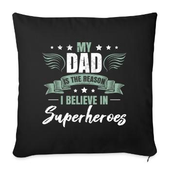 Daughter Family Father Dad Son Father's Day - Sofa pillowcase 17,3'' x 17,3'' (45 x 45 cm) - black - Front