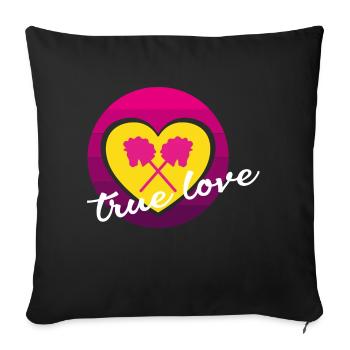Hobby Horse True love Heart - Sofa pillowcase 17,3'' x 17,3'' (45 x 45 cm) - black - Front