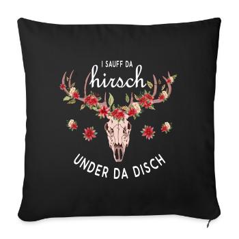 I sauff da Hirsch under da Disch - Housse de coussin décorative 45 x 45 cm - noir - Devant